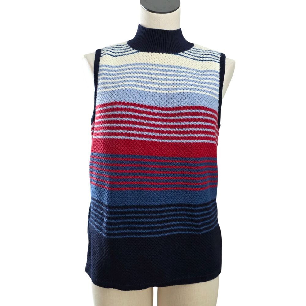 Crazy Horse Liz Claiborne Sweater Vest XL Knit Layering Cozy Preppy Quiet Luxe